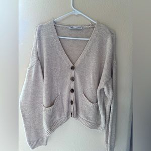 Zara knit button up sweater
